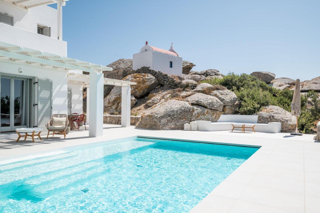 Villa Petra Mare Above Mykonos Town Private Pool Exterior photo