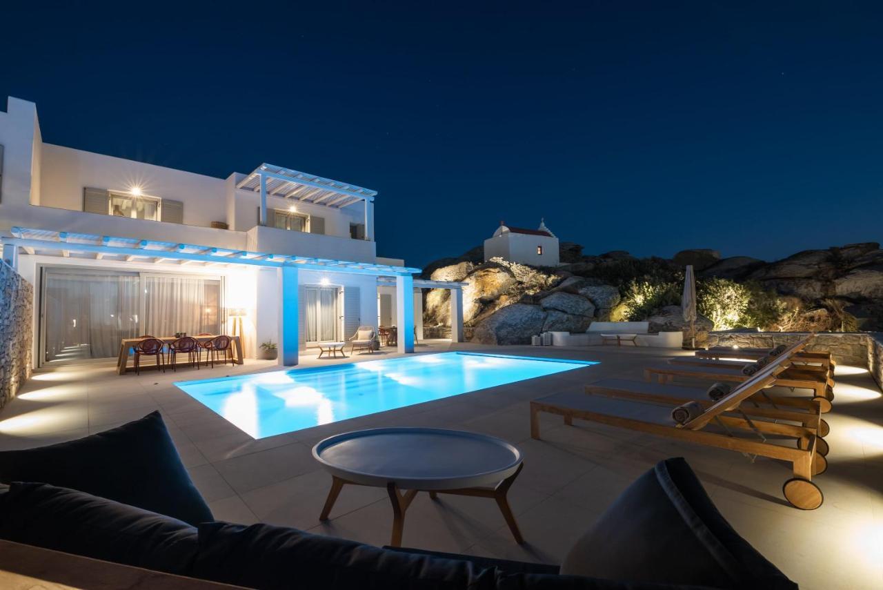 Villa Petra Mare Above Mykonos Town Private Pool Exterior photo